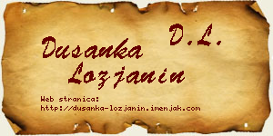 Dušanka Lozjanin vizit kartica